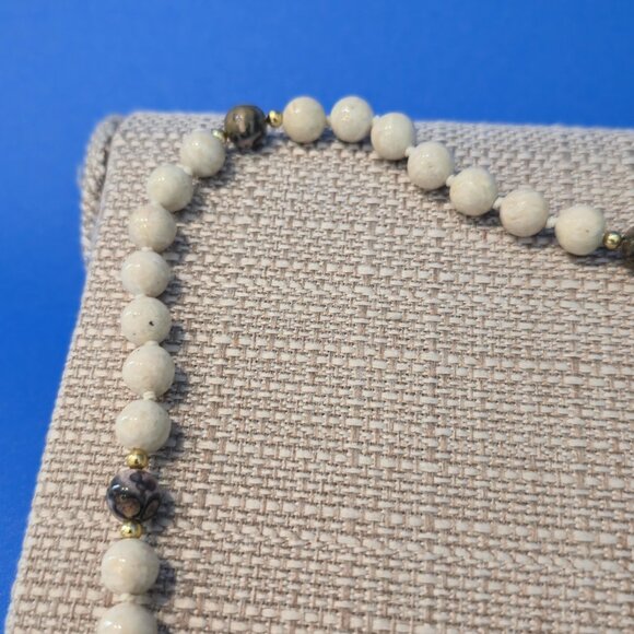 Leopard Skin Jasper Stone Multi-Strand Bib 16 Inch Slip On Necklace B1040 - Picture 4 of 8